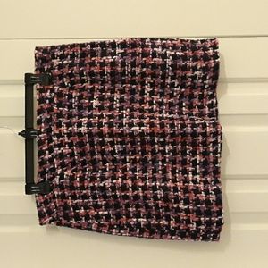 Boston proper pink/purple tweed skirt